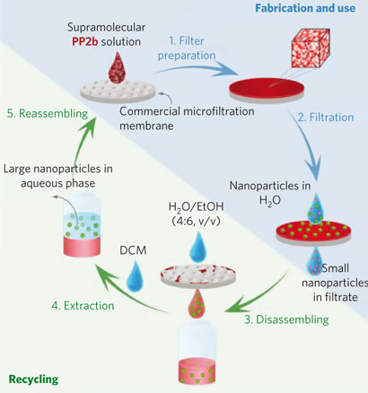 Fabrication, use and recycling of the supramolecular membrane